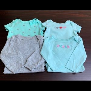Carter's Baby Girls Bodysuits Bundle Size 3 Months